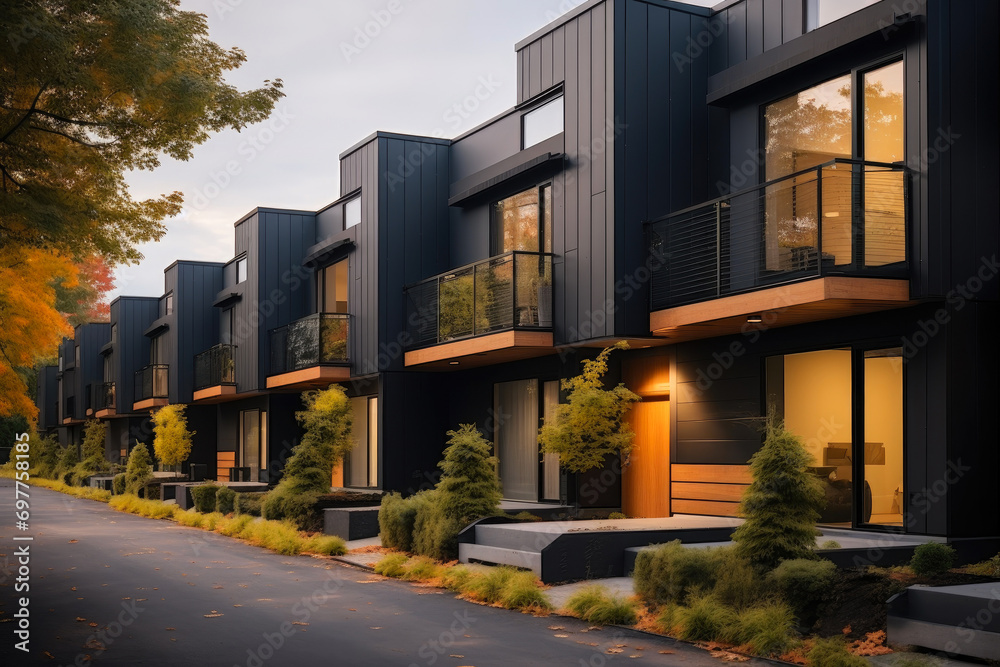 Urban Chic: Modern Black Modular Residential Units Urban Chic: Modern Black Modular Residential Units