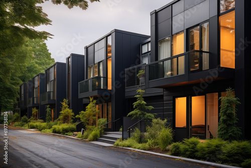Contemporary Urban Dwellings: Stylish Modular Black Homes © Luba