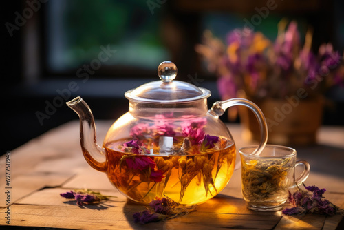 Exquisite Teapot Embracing Flowering Tea