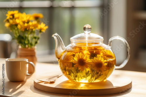 Aesthetic Glassware with Blooming Tea Display