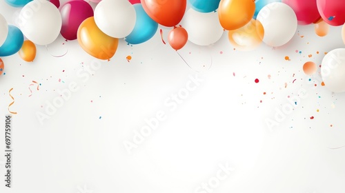 Black and gold balloons with confetti on black background