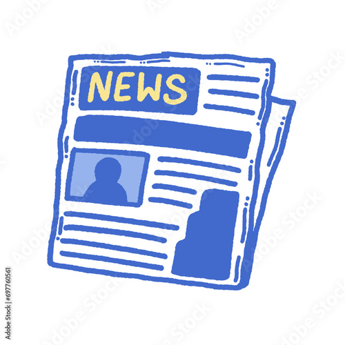 svg newspaper doodle element set