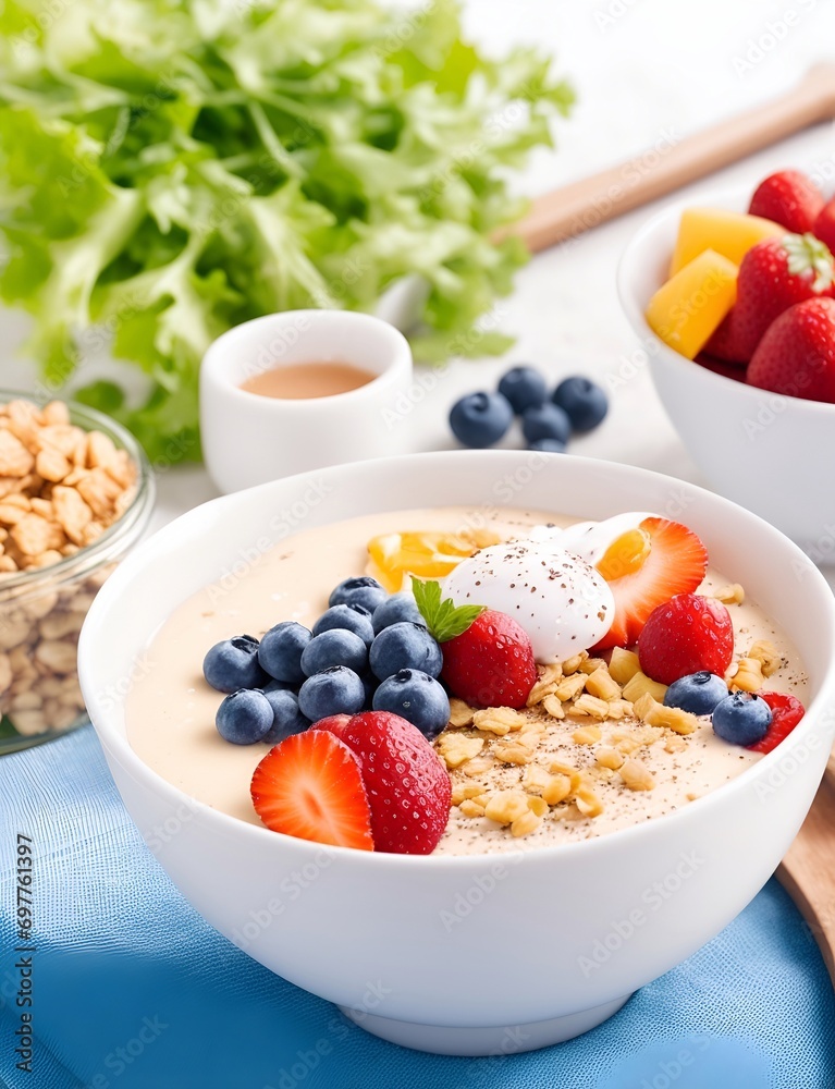 Healthe breakfast. AI generated illustration Healthe breakfast. AI generated illustration