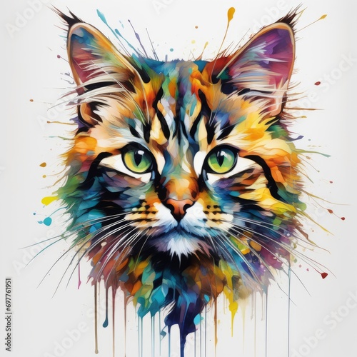 illustration of a cat created with generative AI software