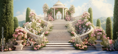 Design a stairway surrounded by a heavenly garden © Zeeshan