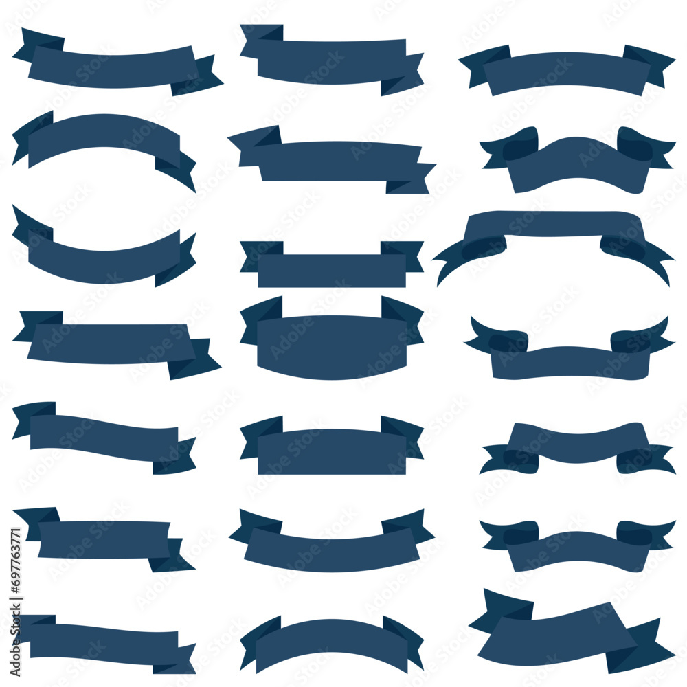 blue ribbon icon template set of 21. Vector set ribbons. ribbon elements. tape vector icon set on white background. blue ribbon icon template set of 21. Vector set ribbons. ribbon elements. tape vector icon set on white background.