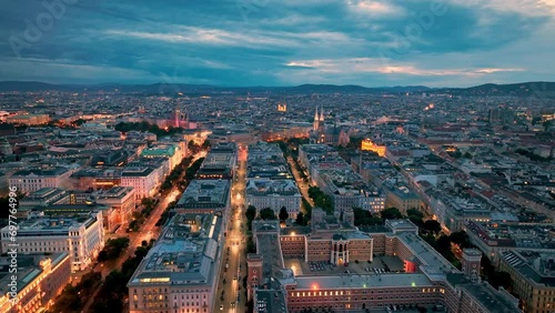 Aerial: Moving Toward and Over St. Stephen's Cathedral in Vienna, Austria photo