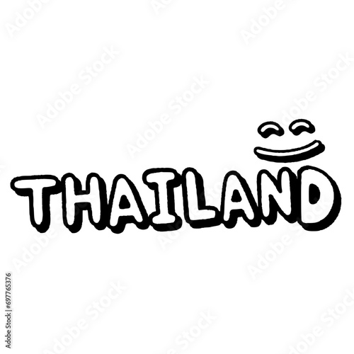 svg thailand land of smile doodle element set