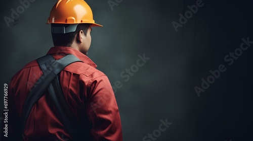 International Labor Day May 1st, worker wearing a helmet