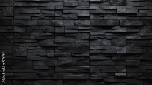 abstract Black brick wall texture for background