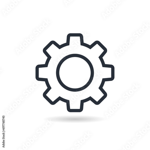 Setting icon vector design. Gear symbol. Gear settings outline icon.