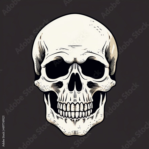 a skull on a black background