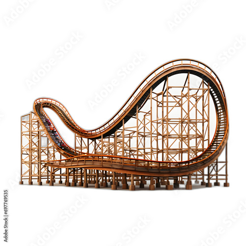 roller coaster isolated on transparent or white background, png photo