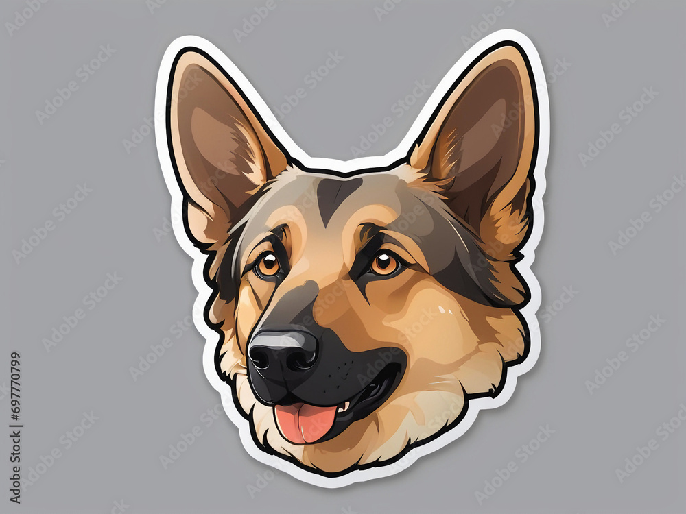 stickers illustration of a dog