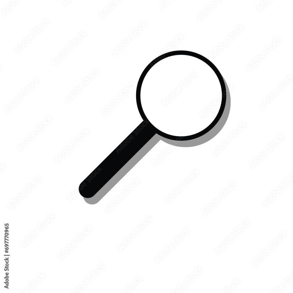 Magnifying glass or search icon, flat vector graphic on isolated background. Magnifying glass or search icon, flat vector graphic on isolated background.