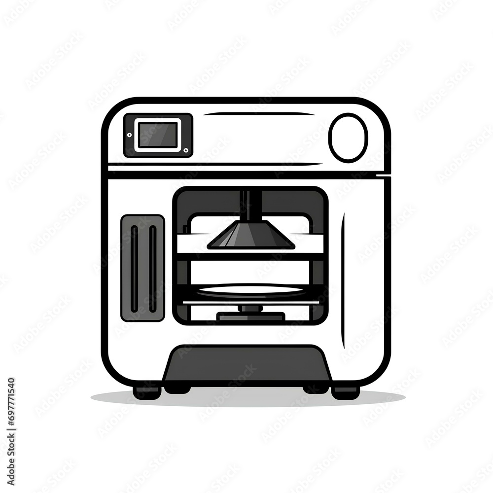 Illustration of a filament machine or 3d printer	