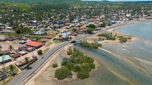 aerial view of Mikindani town in Southern Tanzania