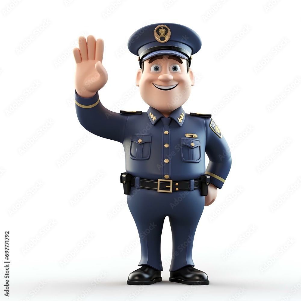 Concept of authority, smiling policeman in 3d, who is dedicated to taking care of the citizenry ... Concept of authority, smiling policeman in 3d, who is dedicated to taking care of the citizenry ...