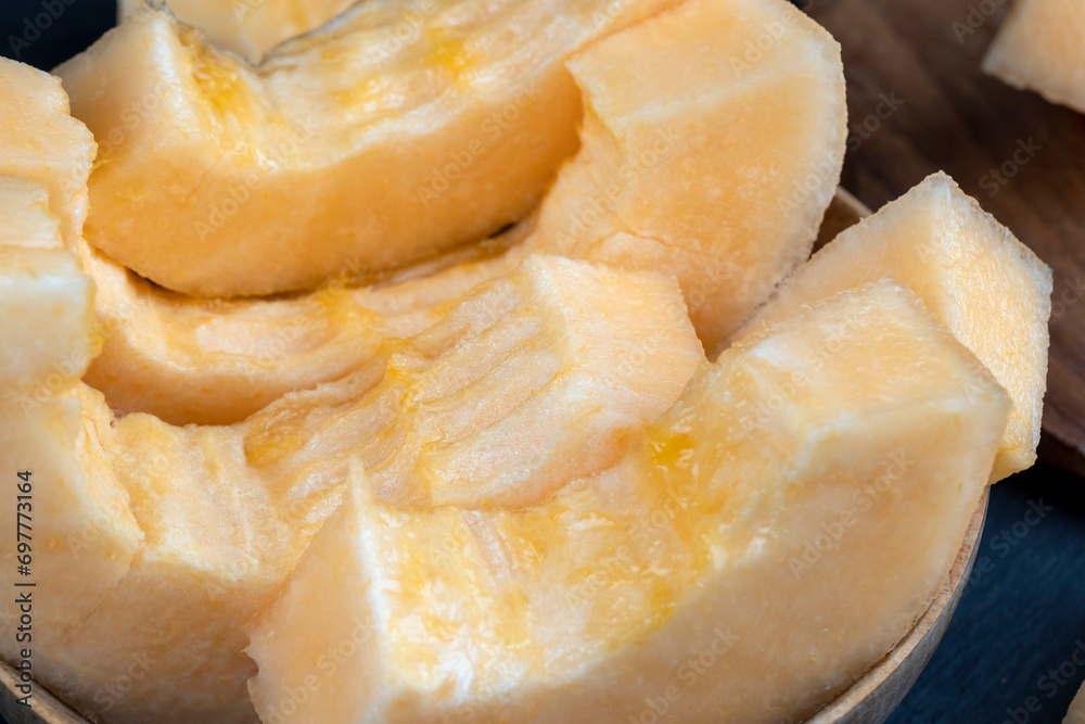delicious soft and ripe food melon on the table delicious soft and ripe food melon on the table