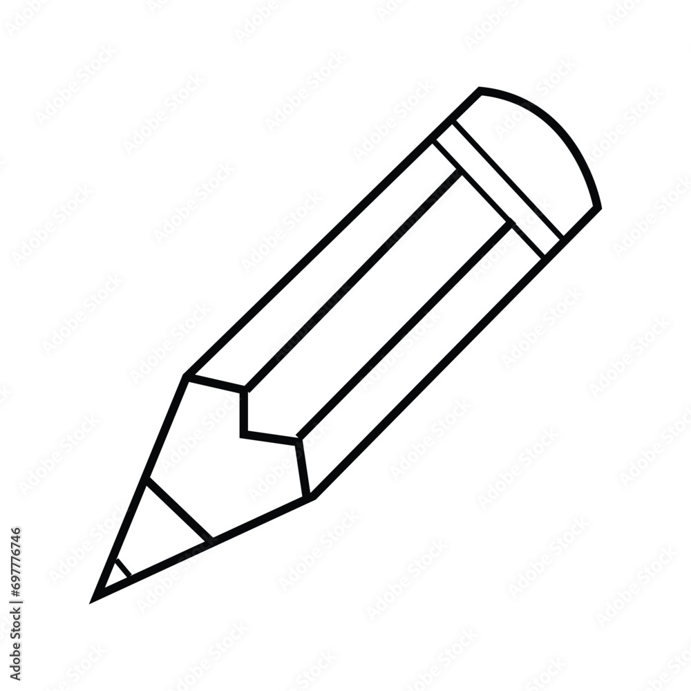 Pencil flat icon vetor.Single high quality outline symbol of graduation for web design or mobile app.Pencil writing message icon in flat black line style, isolated on white background.eps file. Pencil flat icon vetor.Single high quality outline symbol of graduation for web design or mobile app.Pencil writing message icon in flat black line style, isolated on white background.eps file.