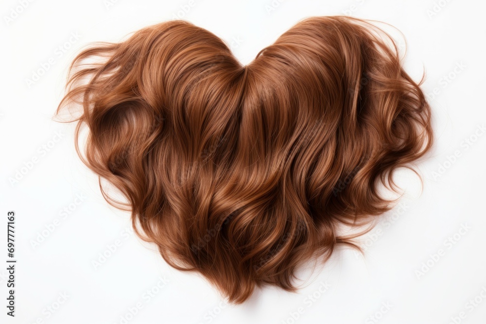 Hair in the shape of a heart. Background with selective focus and copy space Hair in the shape of a heart. Background with selective focus and copy space