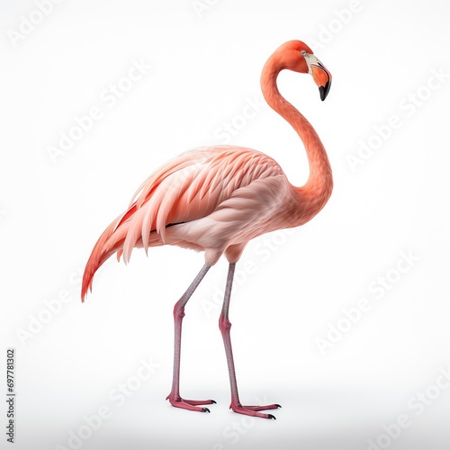 a pink flamingo standing on one leg