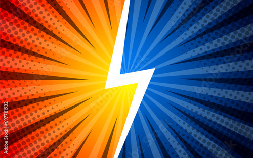 Versus fight background comic style design. Vector illustration