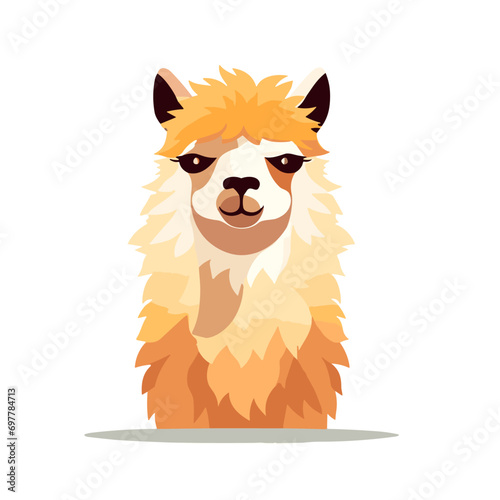 alpaca cartoon vector sticker sign