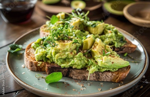 avocado toast with an agave syrup