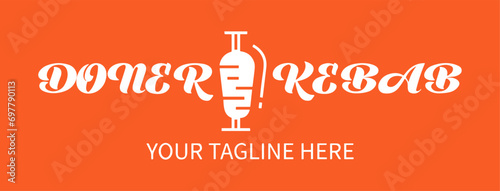 Shawarma logo for restaurants and markets. Doner kebab logo template. Premium Quality Emblems, Logo Template. Vector Illustration.