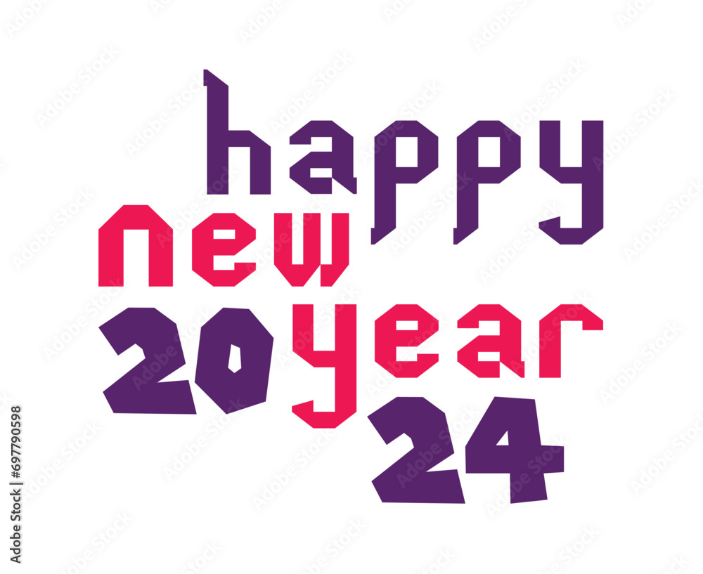 Happy New Year 2024 Abstract Purple And Pink Graphic Design Vector Logo Symbol Illustration Happy New Year 2024 Abstract Purple And Pink Graphic Design Vector Logo Symbol Illustration