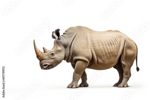 a rhinoceros with horns