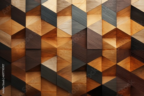 Seamless geometric pattern made of wooden cubes, Abstract background, Seamless rhomb wood textured pattern, Seamless abstract modern geometric pattern