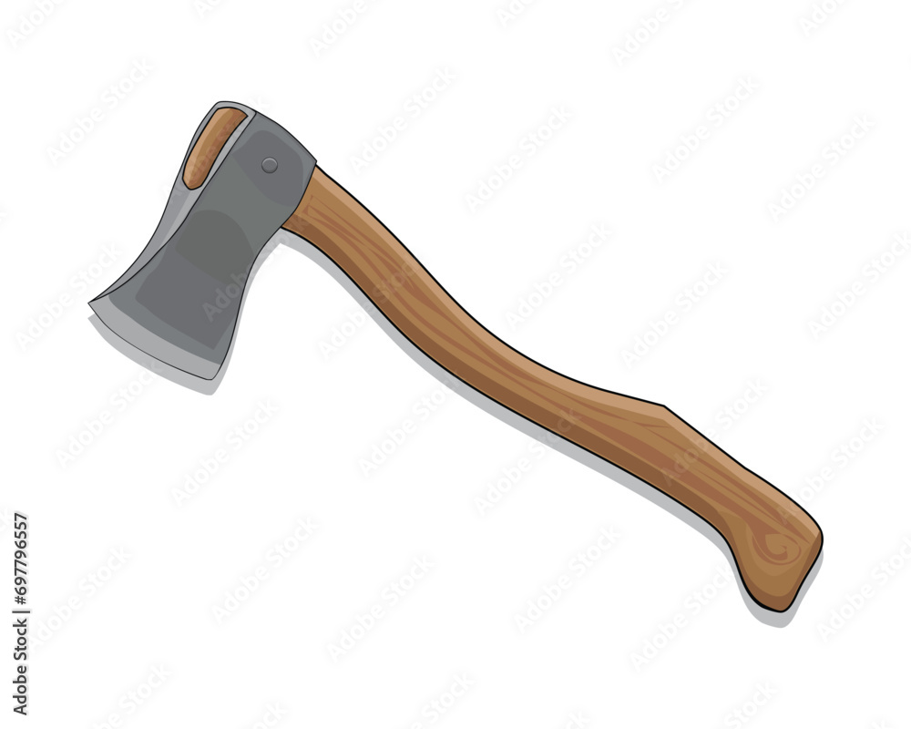 vector design of a tool for splitting wood called an ax with an iron head and a brown wooden handle vector design of a tool for splitting wood called an ax with an iron head and a brown wooden handle