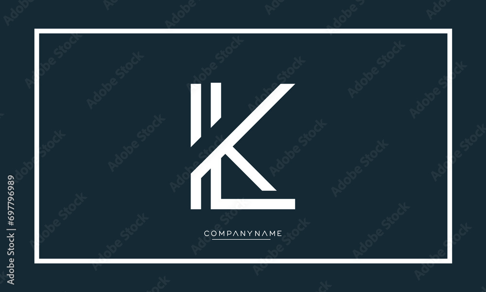 KL or LK Alphabet Letters Logo Monogram KL or LK Alphabet Letters Logo Monogram