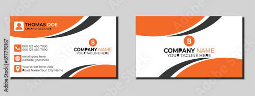 Modern luxury elegent creative double-sided lanscape business card and visiting card tamplate.