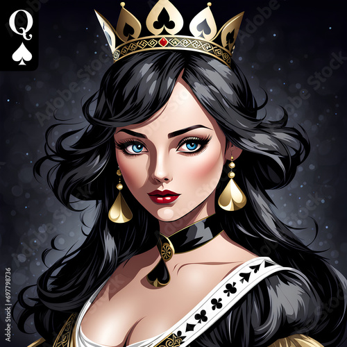 The picture, the queen of spades in the guise of a young girl