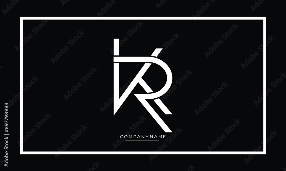 KR or RK Alphabet letters Logo Monogram KR or RK Alphabet letters Logo Monogram