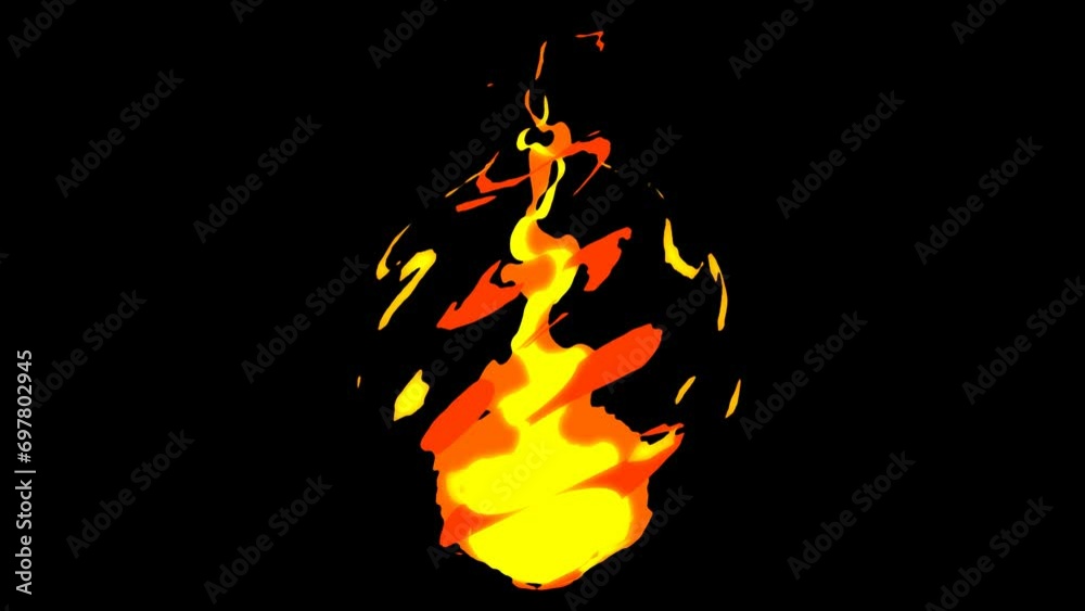 アニメ調の火の玉のループ素材 StockVideo Adobe Stock