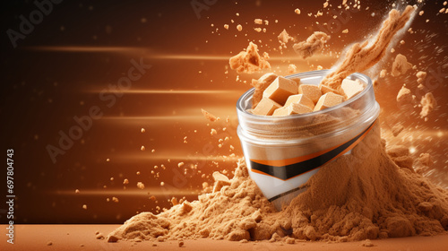 protein powder bottle product advertising background ai visual