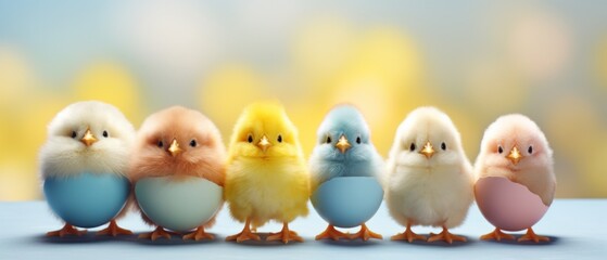 cute and happy easter chickens