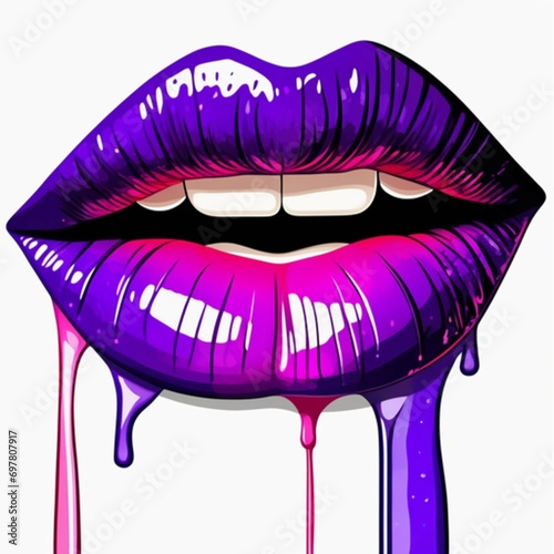 Cute Drippy Lips Generative AI