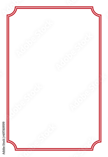 Red Border frame decoration vector label simple line corner for your photo and text and icons