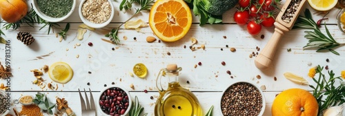 Winter vegetarian, vegan food cooking ingredients