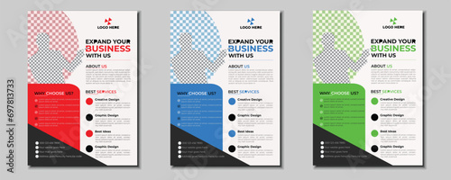 Modern corporate luxury flyer design layout,vector illustration a bundle of 3 template in A4 size