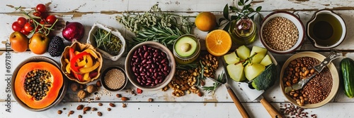 Winter vegetarian, vegan food cooking ingredients