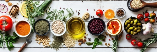 Winter vegetarian, vegan food cooking ingredients