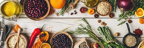 Winter vegetarian, vegan food cooking ingredients
