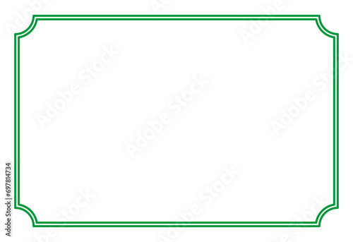 Green Border frame decoration vector label simple line corner for your photo and text and icons