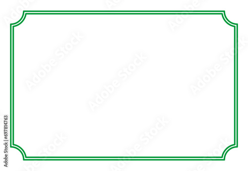 Green Border frame decoration vector label simple line corner for your photo and text and icons